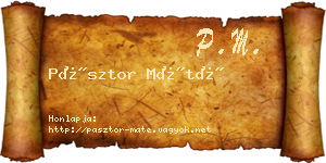 Pásztor Máté névjegykártya