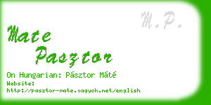 mate pasztor business card