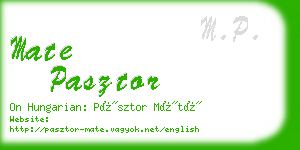 mate pasztor business card